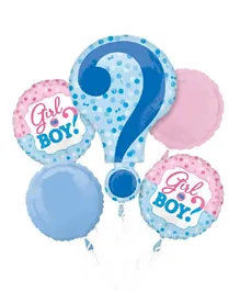 Party Centre Baby Girl Or Boy Balloon Bouquet Multicolour - 5 Pieces