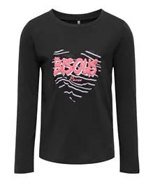 Only Kids Bisous Love Tee - Black