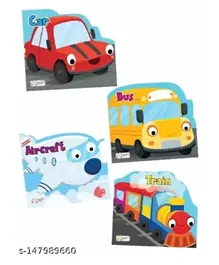 Books Passenger Vehicle Shaped Board Books: Set of 4 - English