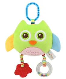 Happy Monkey Hanging Plush Soft Toy Rattle Pack of 1 - Owl