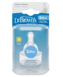 Dr. Brown's Silicone Y-Cut Nipples, Narrow Neck Bottle Compatible, BPA-Free - 2 Pack, 3m+