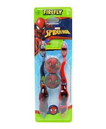 Firefly Spiderman 2 Toothbrushes and 2 Caps - Twin Pack
