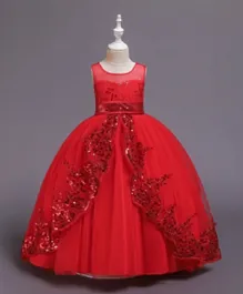 دي دانيلا فستان حفلات الأميرة المزين - أحمر