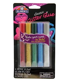 Elmer's 3D Glitters Pen Pack of 5 - Assorted Color