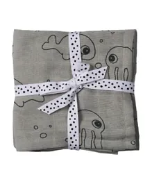 Done By Deer Swaddle Sea Friends Grey - Pack of 2