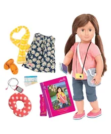 Our Generation Dlx Reese Travel Doll with Book - 45.7cm