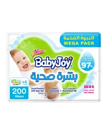 BabyJoy Healthy Skin Wet Wipes Mega 50 x 4 (Total 200 Wipes)