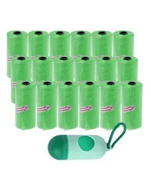 Star Babies Disposable Scented Bags Pack Of 18 + Dispenser Green - 19 Pieces