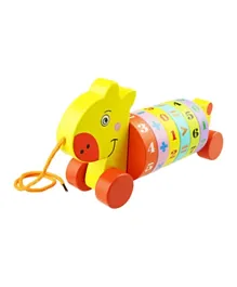 BAYBEE 2 in 1 Wooden Pull Along Toy - Yellow