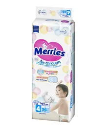 Merries Diapers Tape Jumbo Pack Large Size 4 - 36 Pieces