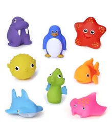 Munchkin Floating Ocean Animal Rubb Bath Toys Pack of 8 - Multicolour