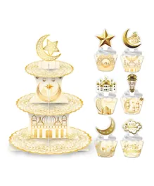 Highland 3 Tier Eid Ramadan Cupcake Stand Toppers & Wrappers