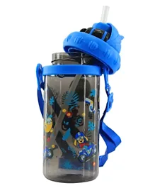 Smily Kiddos Sipper Water Bottle Black Blue - 430mL