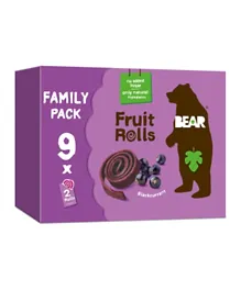 Bear Fruit Rolls Blackcurrant Family  Pack 18 Pieces - 20g each
