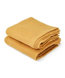 Nuuroo Bao Muslin Cloth Solid Pack of 2 - Golden Yellow