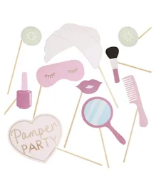 Ginger Ray Pink Glitter and Foiled Photo booth Props - 10 Pieces