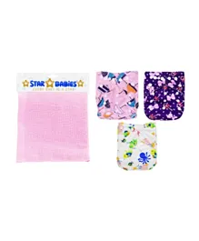 Star Babies - Swim Diaper Pack Of 3, Face towel 100% Cotton-Multicolor