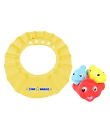 Star Babies Combo Shower Cap & Squeaky Clown Fish Bath Toy - Pack of 4