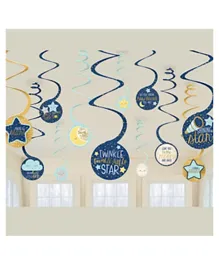 Party Centre Twinkle Little Star Spiral Decoration - 12 Pieces