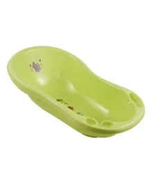Keeper Baby Bath Tub With Plug Hippo Print - Lime