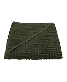 Filibabba Bath Towel With Hood GOTS Zigzag - Dark Green