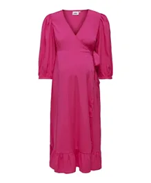 Only Maternity Midi Length Dress - Fuchsia Purple