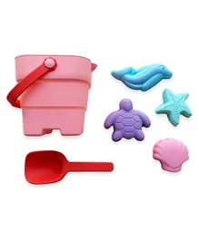 Peanut Silicone Collapsible Beach Toy Set Rose Pink - 6 Pieces