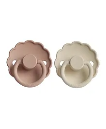 FRIGG Daisy Silicone Baby Pacifier 2-Pack Blush/Cream - Size 1