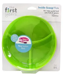 The First Years Inside Scoop Suction Sectioned Plate - Green