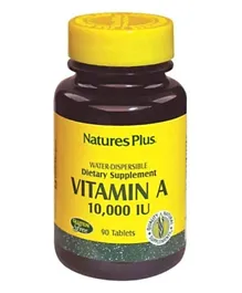 Natures Plus Vitamin A 10,000 IU Water Dispersible - 90 Tablets