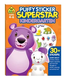 School Zone Puffy Sticker Superstar Kindergarten Book - English