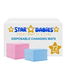 Star Babies Disposable Changing Mats Pack of 72 - White/Yellow