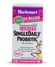 Blue Bonnet Ladies Single Daily Probiotic Supplement - 30 Vegetable Capsules