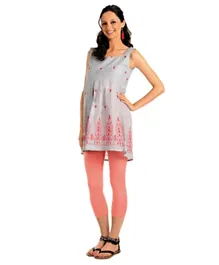 House Of Napius Embroidered Sleevless Tunic Made From Cotton Voile With Inner - Pink