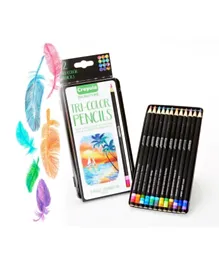 Crayola  Tri-Shade Coloured Pencils with Decorative Tin - 12 Pieces