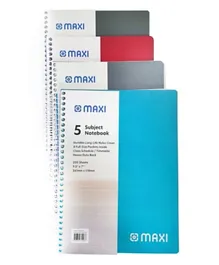 Maxi Spiral Polypropylene 5 Subject Notebook Assorted Colours - 200 Sheets