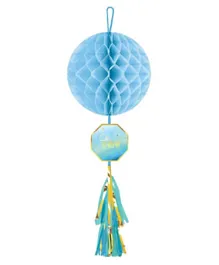 Party Centre Oh Baby Boy Blue Honeycomb Tassel Hanging Decoration for Birthday Party