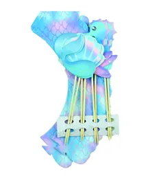 Italo Mermaid And Sea Horse Theme Cake Toppers - 8 Pieces