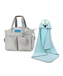 Star Babies Diaper Bag with Pacifier and Hooded Towel - Blue