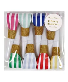 Meri Meri Birthday Party Blowers Pack of 8 - Multicolour
