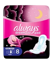 Always Cottony Soft Maxi Thick Night Sanitary Pads With Wings - 8 Pads