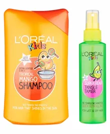 L'Oreal Kids Shampoo for Kids Tropical 250ml + L'Oreal Kids Tangle Tamer 150ml - Multicolor