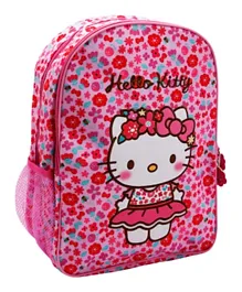 Hello Kitty Froral Printed Zip Closure Backpack - Pink