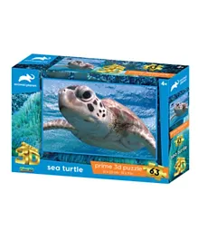 Prime 3D Animal Planet Licensed Sea Turtle 3D Puzzle Blue - 63 Pieces