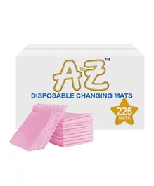 A to Z Disposable Changing Mat  Premium Quality, Soft, Ultra Absorbent, 60 x 45 cm, 0 Months+, Pink - 225 Pieces