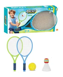 Kids Tennis Racket Set, Playset for 3+ Years, Includes 2 Rackets, Shuttle & Ball, 50.5x23.5cm