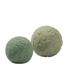 Natruba Leaf Sensory Rubber Ball Set Green - 2 Pieces