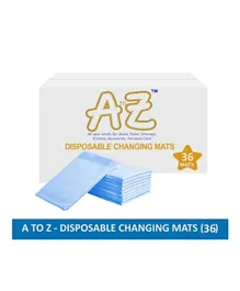 A To Z  Disposable Changing Mats Blue - Pack of 36