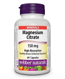 Webber Naturals  Magnesium Citrate Health Supplement - 60 Capsules