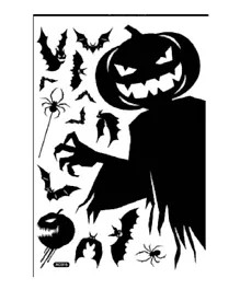 ملصق النافذة لشخصيات الأشباح والهياكل العظمية من براين جيجلز - ملصق الحائط لعيد الهالوين – أسود